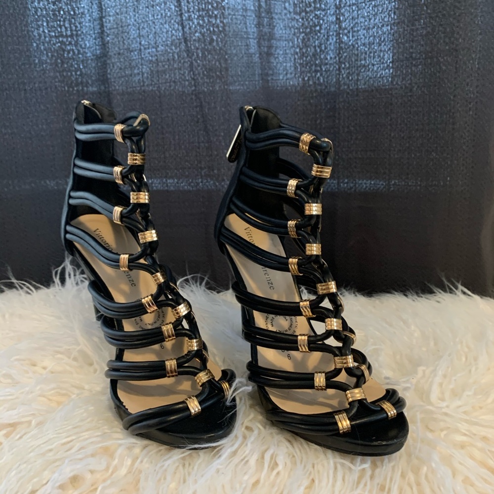Black and Gold Heels